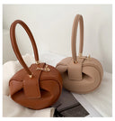 Luxury Round Handbag حقيبة يد نسائية دائرية Mini Shoulder Bag بتصميم أنيق من PU Leather