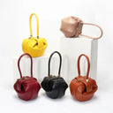 Luxury Round Handbag حقيبة يد نسائية دائرية Mini Shoulder Bag بتصميم أنيق من PU Leather