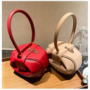 Luxury Round Handbag حقيبة يد نسائية دائرية Mini Shoulder Bag بتصميم أنيق من PU Leather