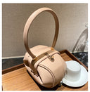 Luxury Round Handbag حقيبة يد نسائية دائرية Mini Shoulder Bag بتصميم أنيق من PU Leather