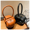 Luxury Round Handbag حقيبة يد نسائية دائرية Mini Shoulder Bag بتصميم أنيق من PU Leather