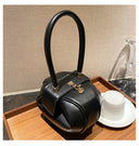 Luxury Round Handbag حقيبة يد نسائية دائرية Mini Shoulder Bag بتصميم أنيق من PU Leather