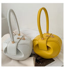 Luxury Round Handbag حقيبة يد نسائية دائرية Mini Shoulder Bag بتصميم أنيق من PU Leather