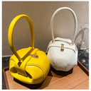 Luxury Round Handbag حقيبة يد نسائية دائرية Mini Shoulder Bag بتصميم أنيق من PU Leather