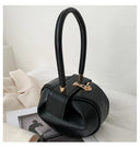 Luxury Round Handbag حقيبة يد نسائية دائرية Mini Shoulder Bag بتصميم أنيق من PU Leather