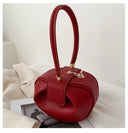 Luxury Round Handbag حقيبة يد نسائية دائرية Mini Shoulder Bag بتصميم أنيق من PU Leather