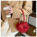 Luxury Round Handbag حقيبة يد نسائية دائرية Mini Shoulder Bag بتصميم أنيق من PU Leather