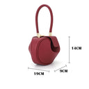 Luxury Round Handbag حقيبة يد نسائية دائرية Mini Shoulder Bag بتصميم أنيق من PU Leather