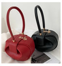 Luxury Round Handbag حقيبة يد نسائية دائرية Mini Shoulder Bag بتصميم أنيق من PU Leather