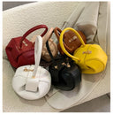 Luxury Round Handbag حقيبة يد نسائية دائرية Mini Shoulder Bag بتصميم أنيق من PU Leather