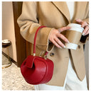 Luxury Round Handbag حقيبة يد نسائية دائرية Mini Shoulder Bag بتصميم أنيق من PU Leather