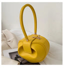 Luxury Round Handbag حقيبة يد نسائية دائرية Mini Shoulder Bag بتصميم أنيق من PU Leather