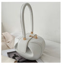Luxury Round Handbag حقيبة يد نسائية دائرية Mini Shoulder Bag بتصميم أنيق من PU Leather