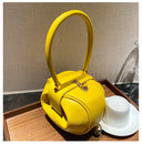 Luxury Round Handbag حقيبة يد نسائية دائرية Mini Shoulder Bag بتصميم أنيق من PU Leather
