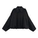 Women Bomber Jacket جاكيت بومبر نسائي بتصميم Vintage مع Turn-Down Collar وأكمام طويلة