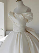 فستان زفاف أبيض ساتان حريري 2026 (White Bride Satin Slik)