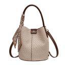 Fashion Bucket Bag حقيبة نسائية Bucket Bag أنيقة بتصميم Woven Effect مع Shoulder & Crossbody Strap