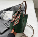 Fashion Bucket Bag حقيبة نسائية Bucket Bag أنيقة بتصميم Woven Effect مع Shoulder & Crossbody Strap