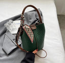 Fashion Bucket Bag حقيبة نسائية Bucket Bag أنيقة بتصميم Woven Effect مع Shoulder & Crossbody Strap