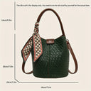 Fashion Bucket Bag حقيبة نسائية Bucket Bag أنيقة بتصميم Woven Effect مع Shoulder & Crossbody Strap