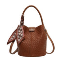 Fashion Bucket Bag حقيبة نسائية Bucket Bag أنيقة بتصميم Woven Effect مع Shoulder & Crossbody Strap